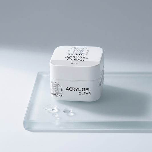 Acrygel Clear Grimory 50g su vassoio in vetro satinato