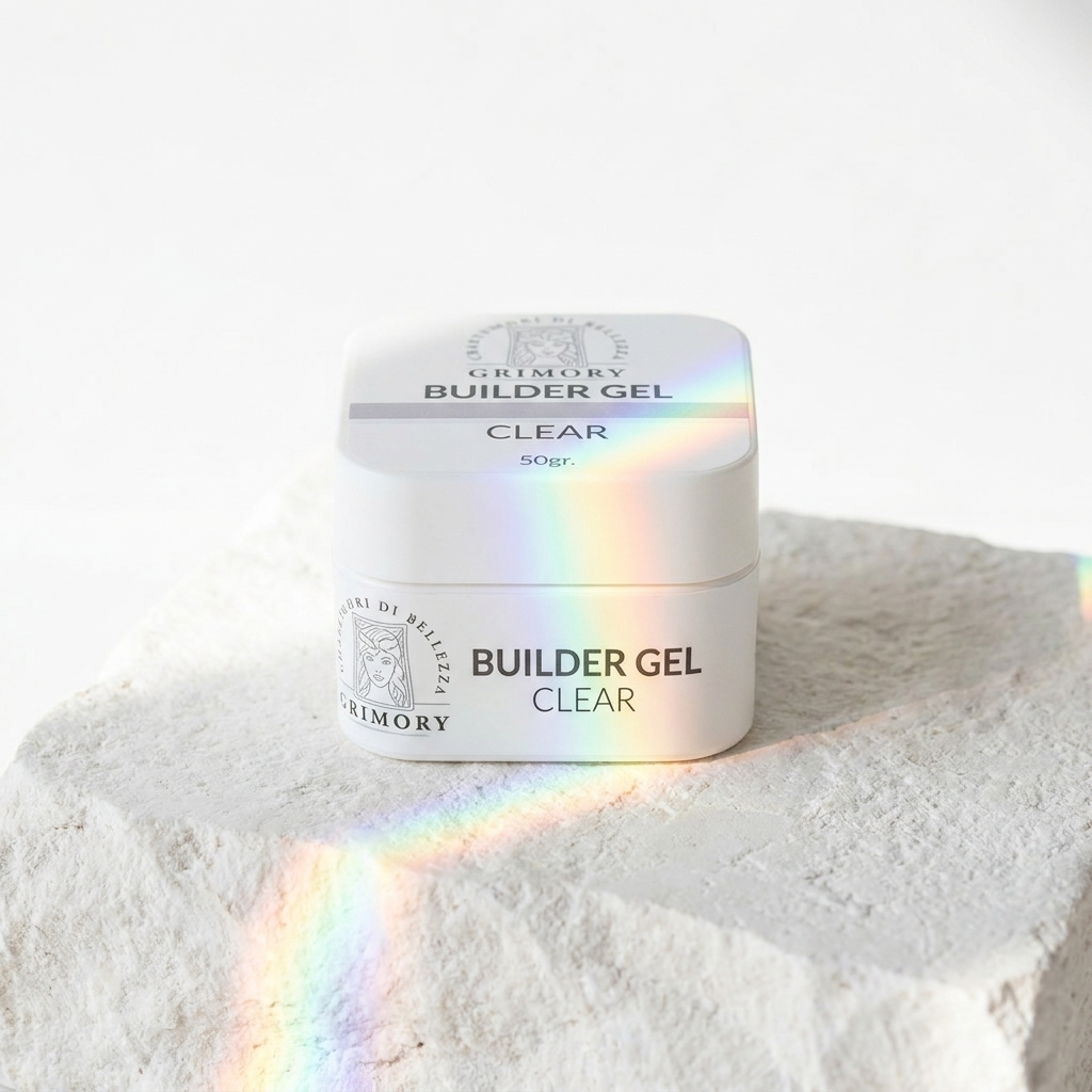 Builder Gel Clear Grimory 50g su pietra calcarea con prisma di luce