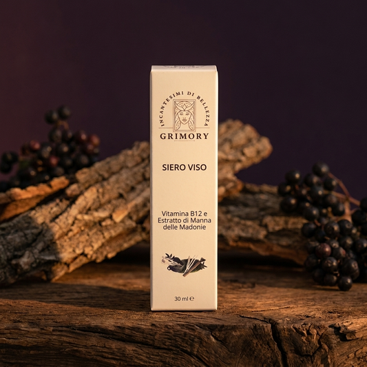 Siero Viso B12 e Manna delle Madonie Grimory su legno siciliano